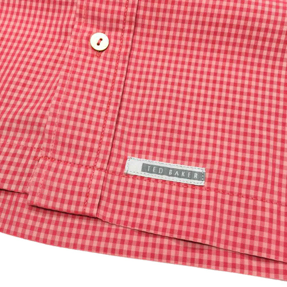 Ted Baker Button Shirt 3 M 38 Red Plaid‎ Short Slee - Picture 4 of 5